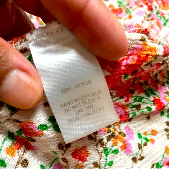 Lulus View from the Meadow Cream Floral Print Off Shoulder High Low Dress EUC - Picture 5 of 6